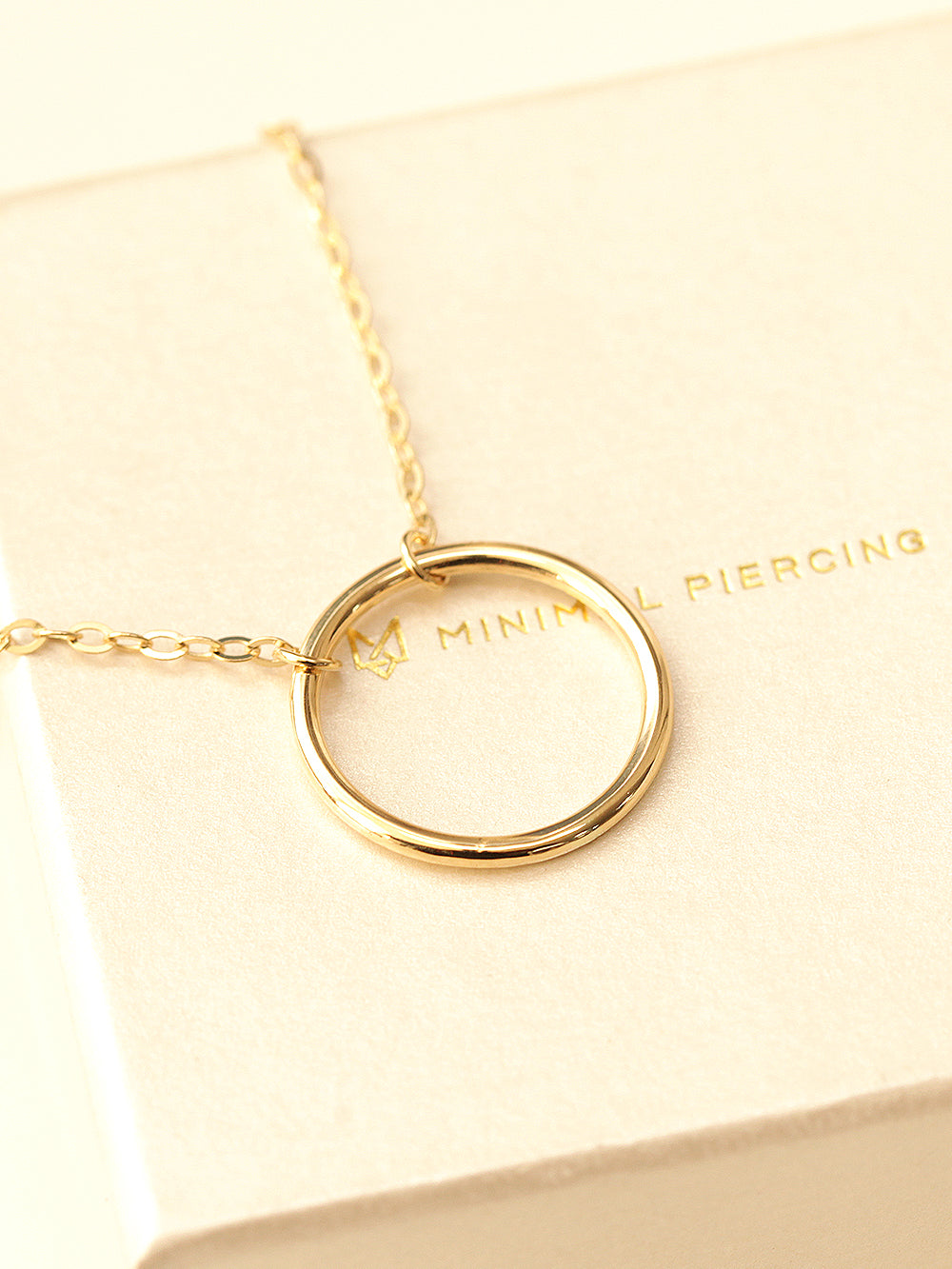 14K Gold Circle Necklace
