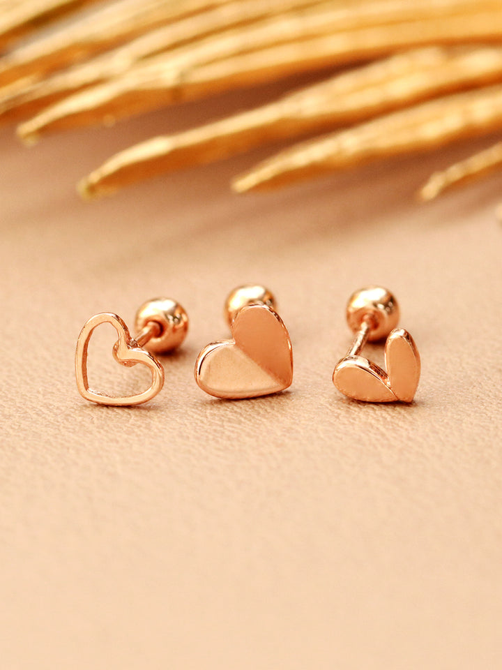 14K Gold Lovely Point Heart Cartilage Earring 20G18G16G