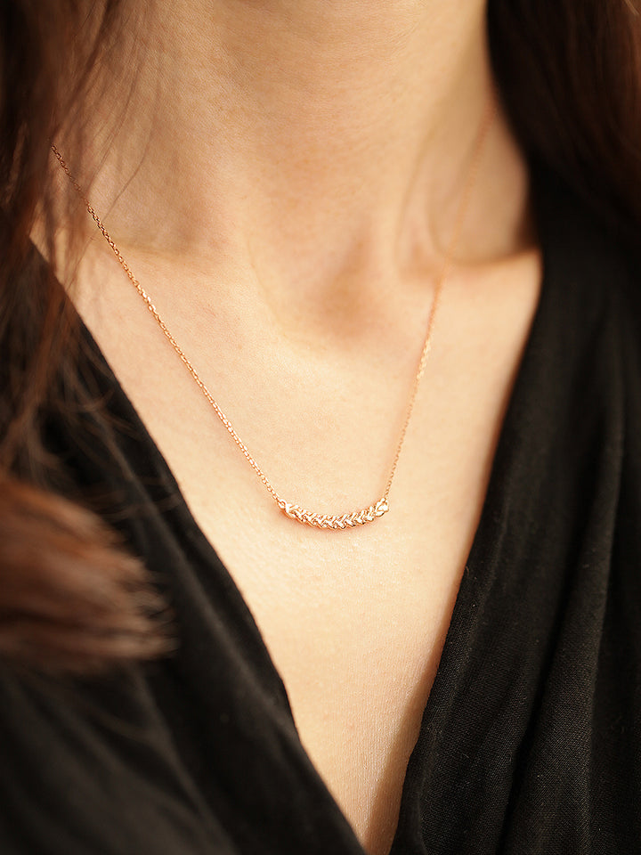 14K 18K Gold Curve Knot Chain Necklace