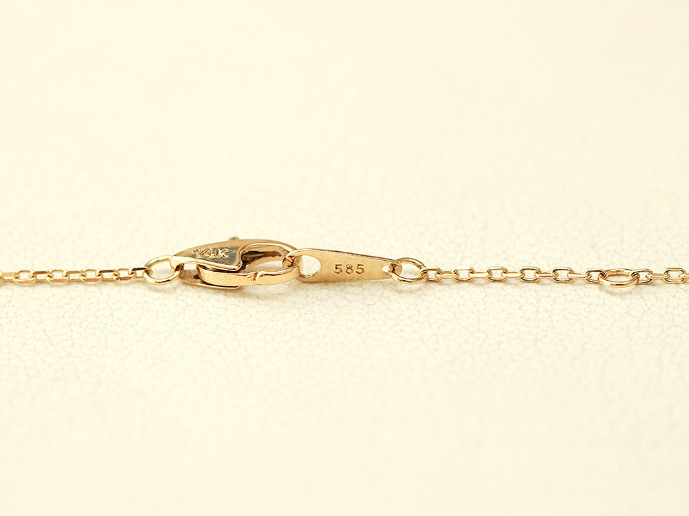 14K 18K Gold Simple Stick Necklace