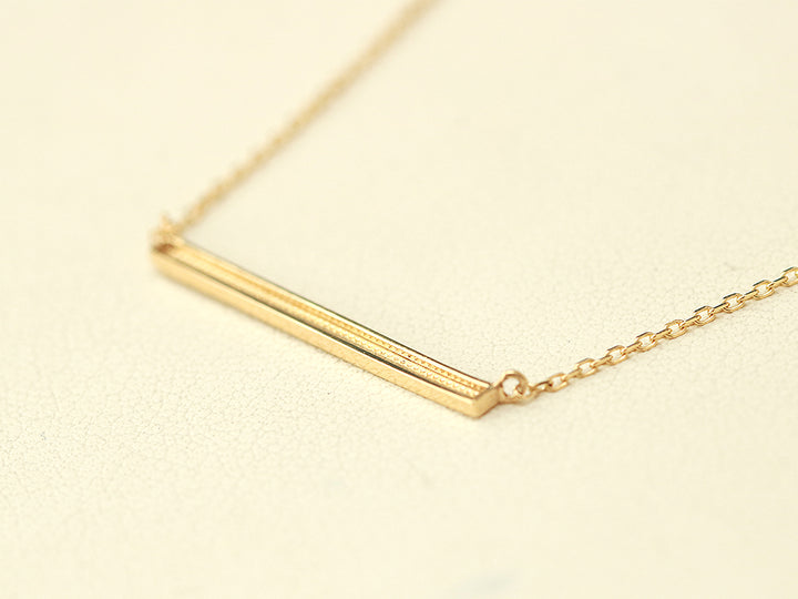 14K 18K Gold Simple Stick Necklace