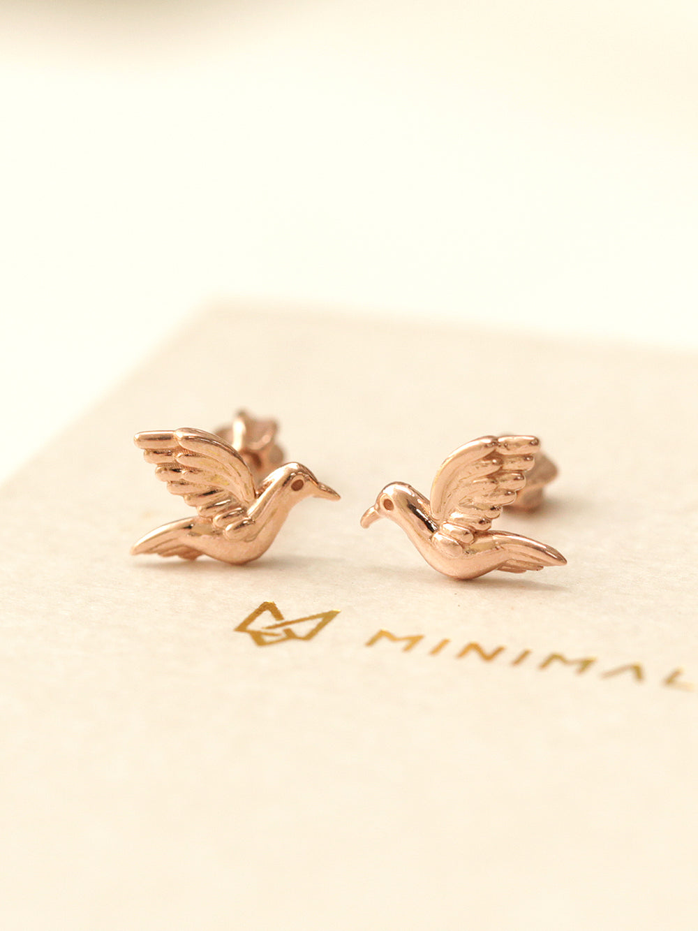 14K Gold Bird Cartilage Earring 18G16G