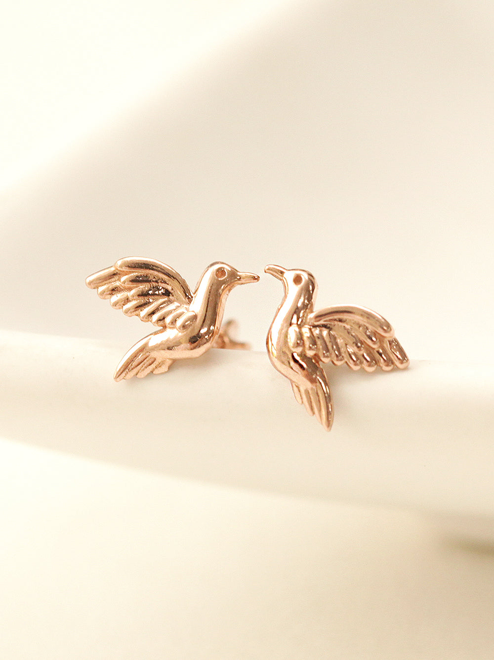 14K Gold Bird Cartilage Earring 18G16G