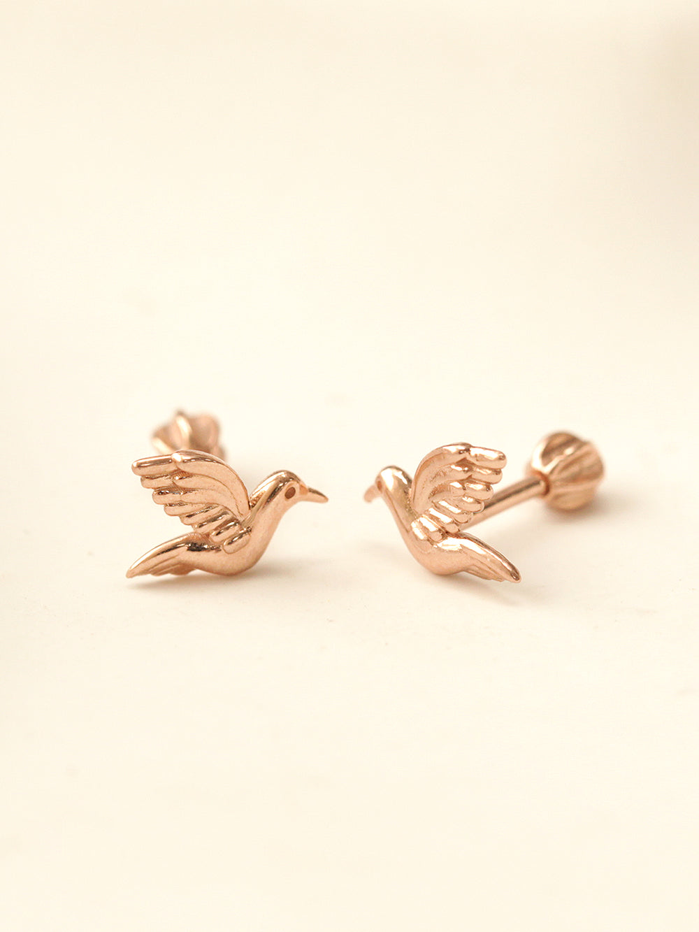 14K Gold Bird Cartilage Earring 18G16G