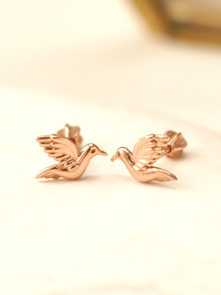 14K Gold Bird Cartilage Earring 18G16G