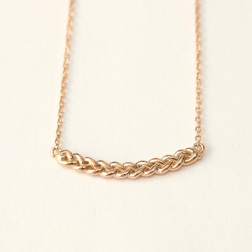 14K 18K Gold Curve Knot Chain Necklace