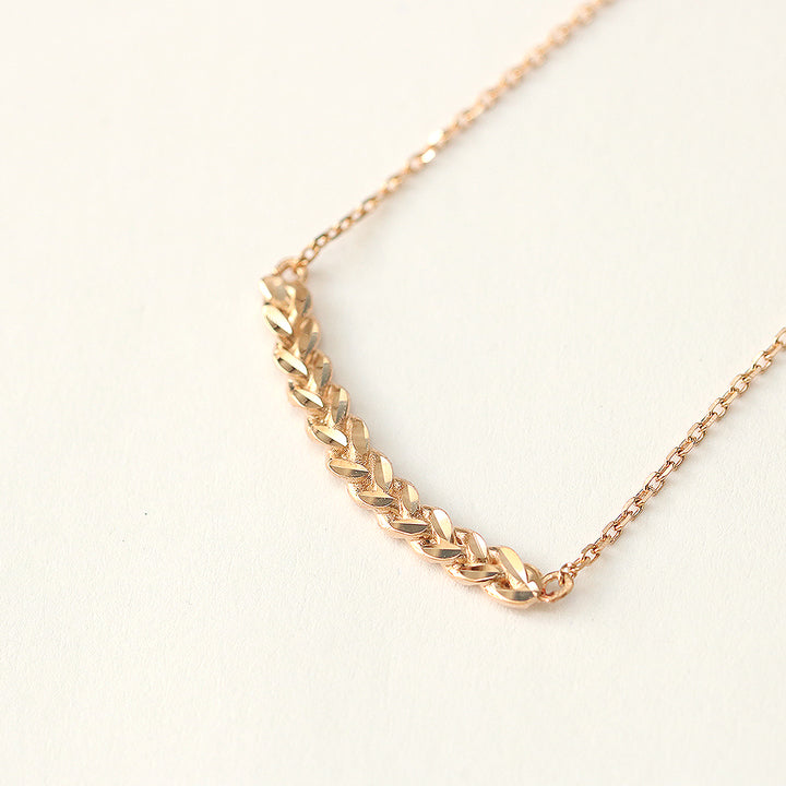 14K 18K Gold Curve Knot Chain Necklace