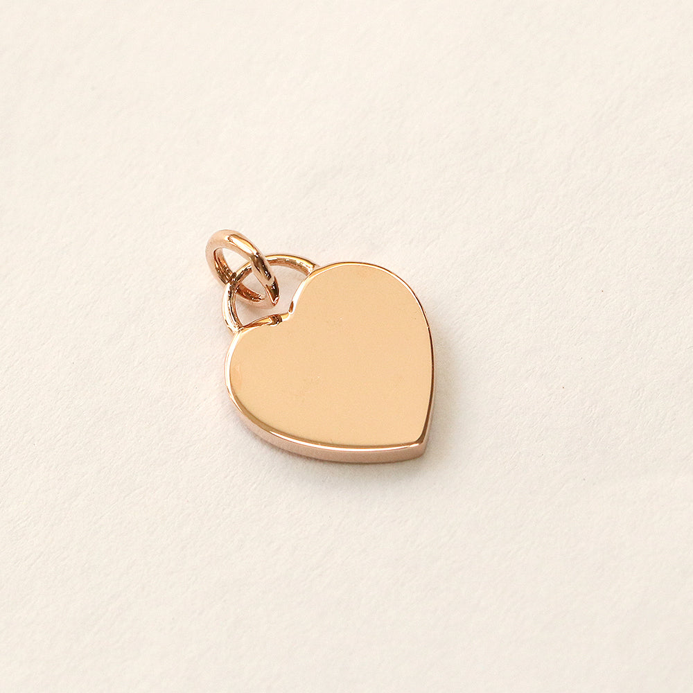 14K Gold Enamel Heart Necklace Pendant