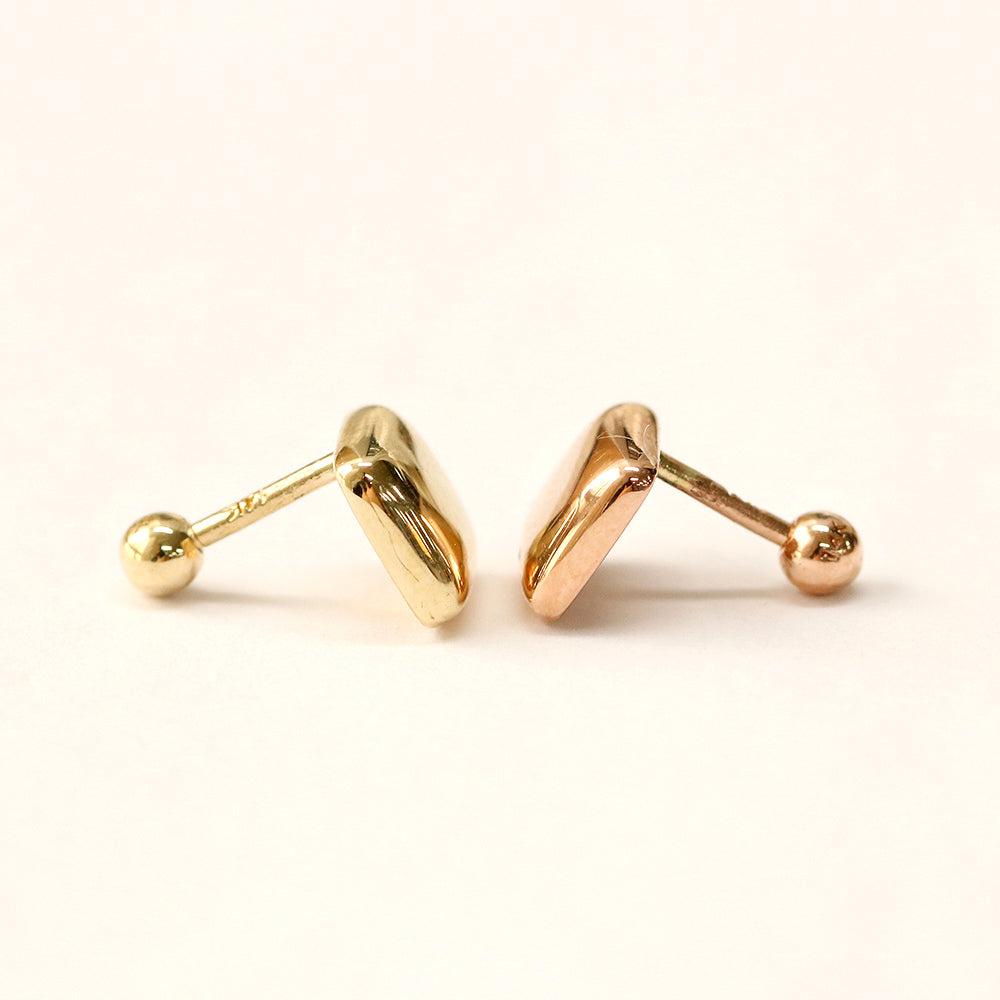 14K Gold Bold Square Cartilage Earring 18G16G