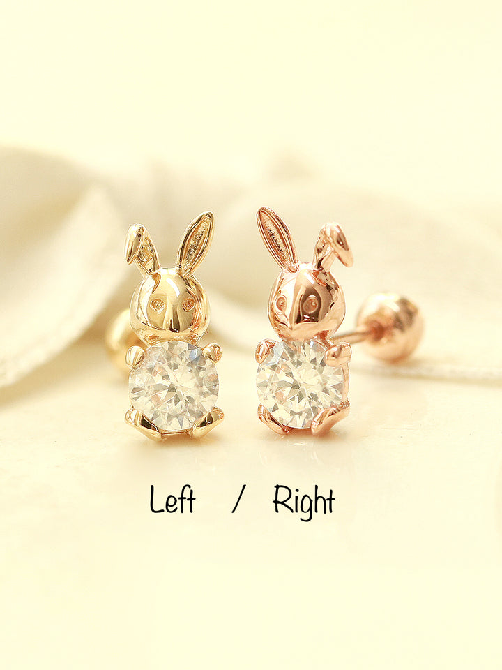 14K Gold Cubic Rabbit Cartilage Earring 20G18G