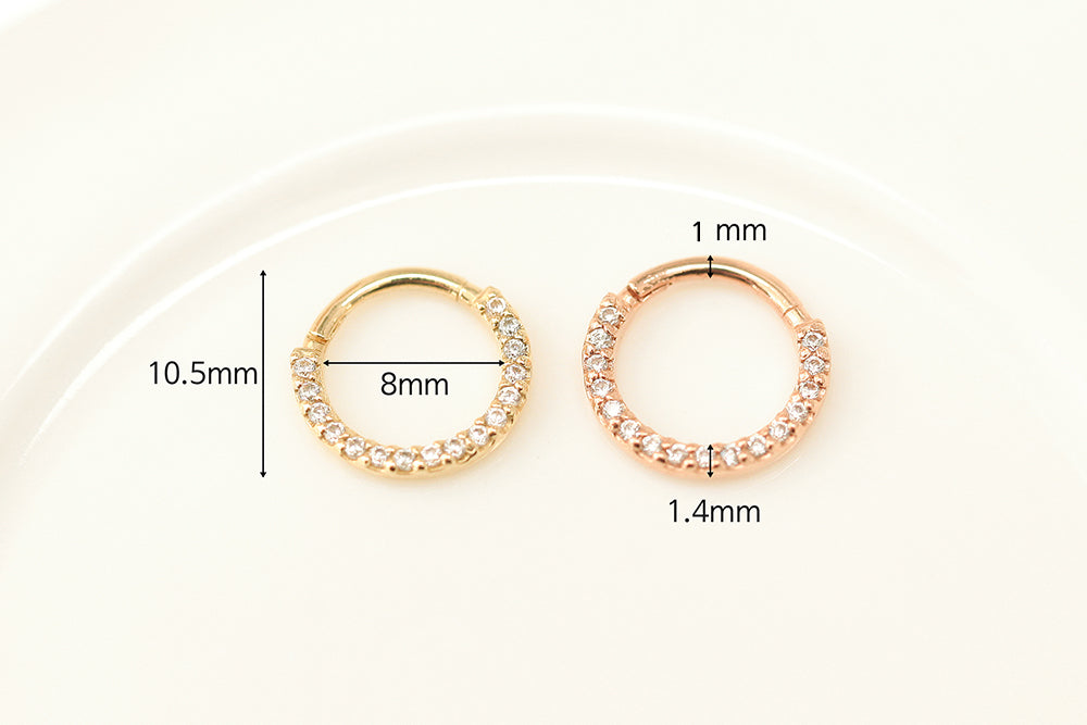 14K Gold Daith Hoop Earring 18g16g