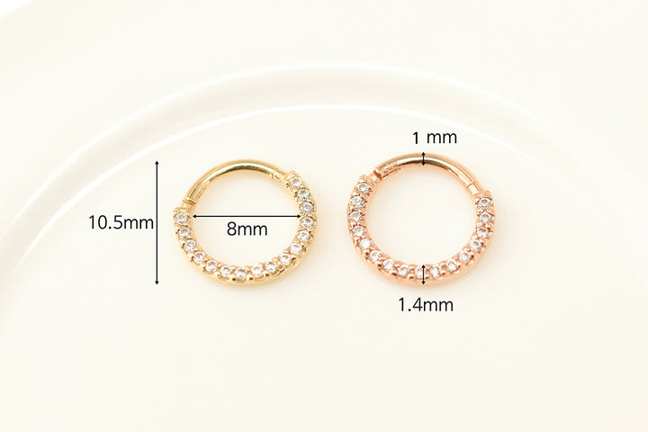 14K Gold Daith Hoop Earring 18g16g