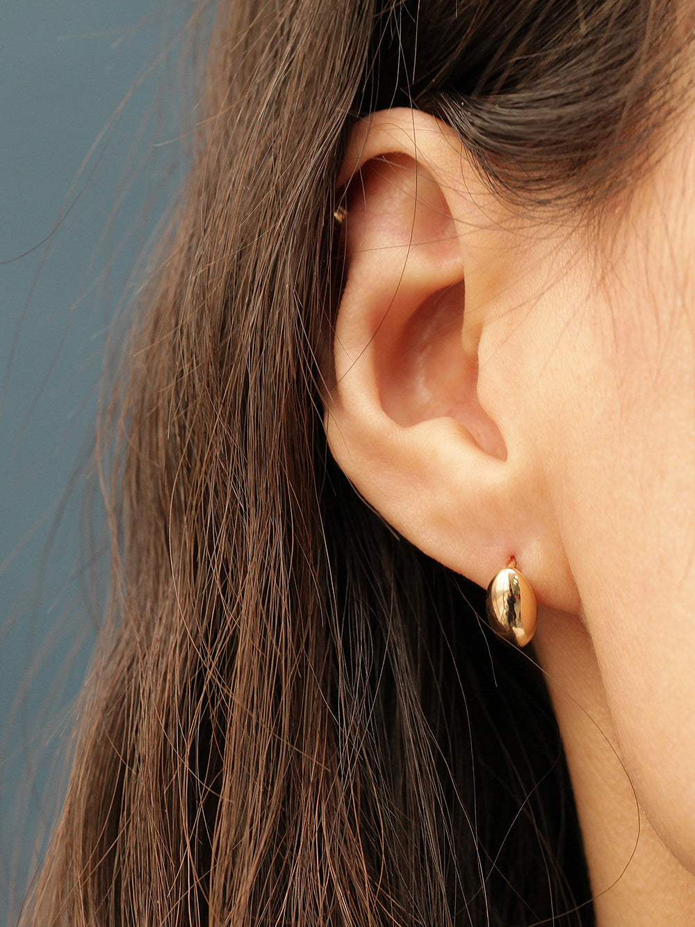 14K Gold Tear Drop Hoop Earring