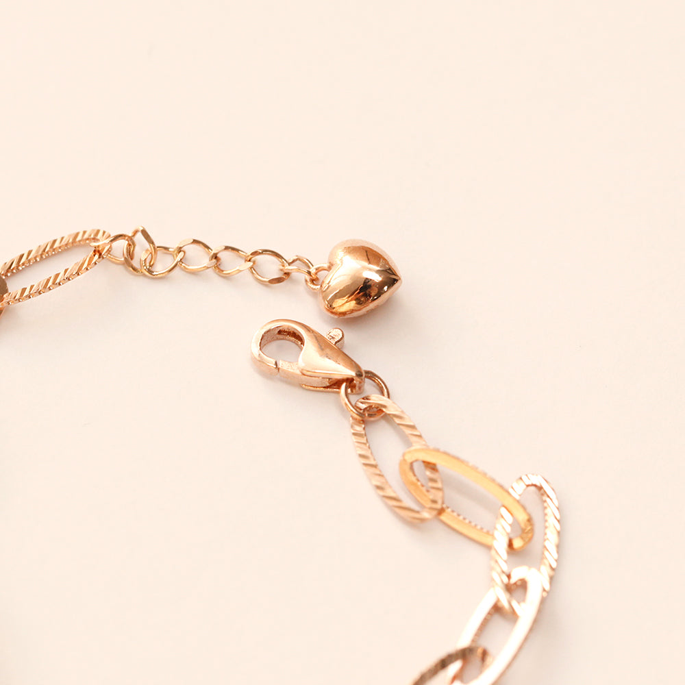 14K 18K Gold Oval Cutting Clip Chain Bracelet