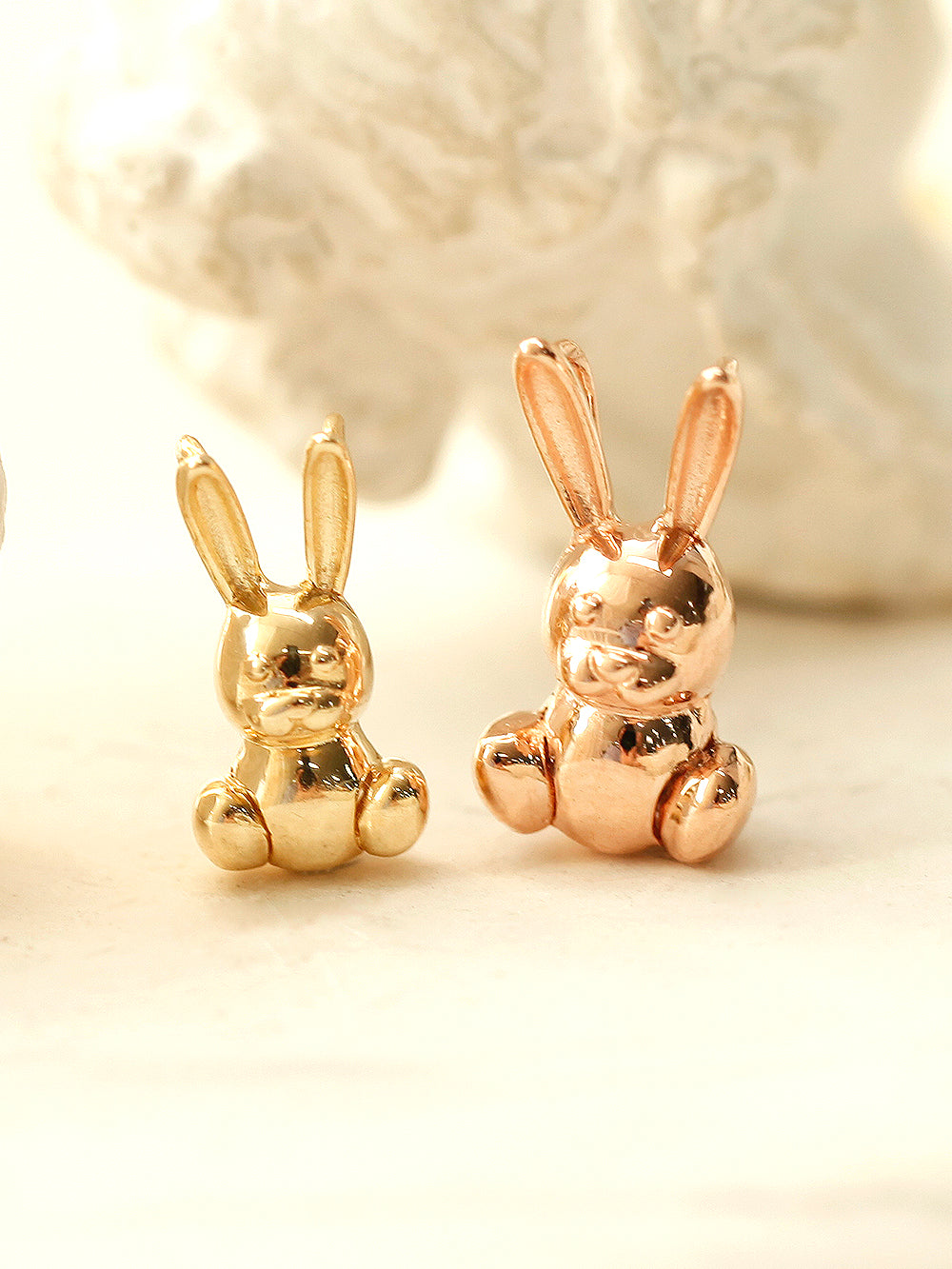 14K 18K Gold Rabbit Bear Necklace Pendant