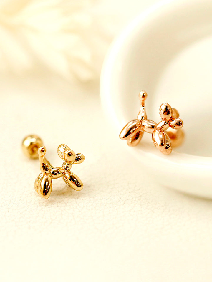 14K Gold Puppy Cartilage Earring 20G18G16G