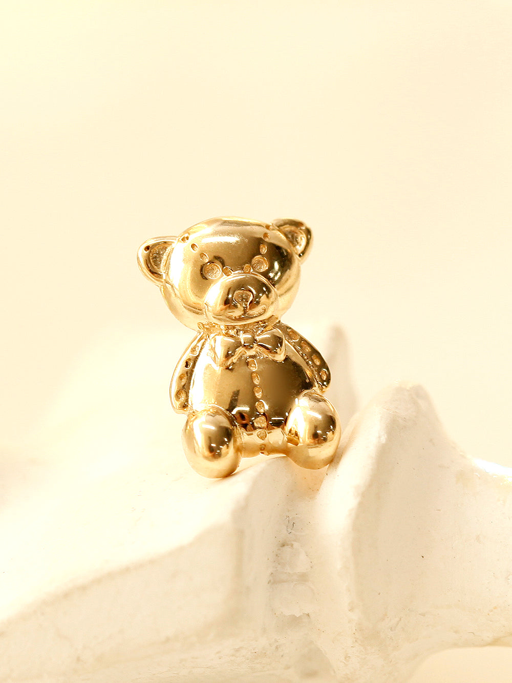 14K Gold Big Bear Cartilage Earring 18G16G