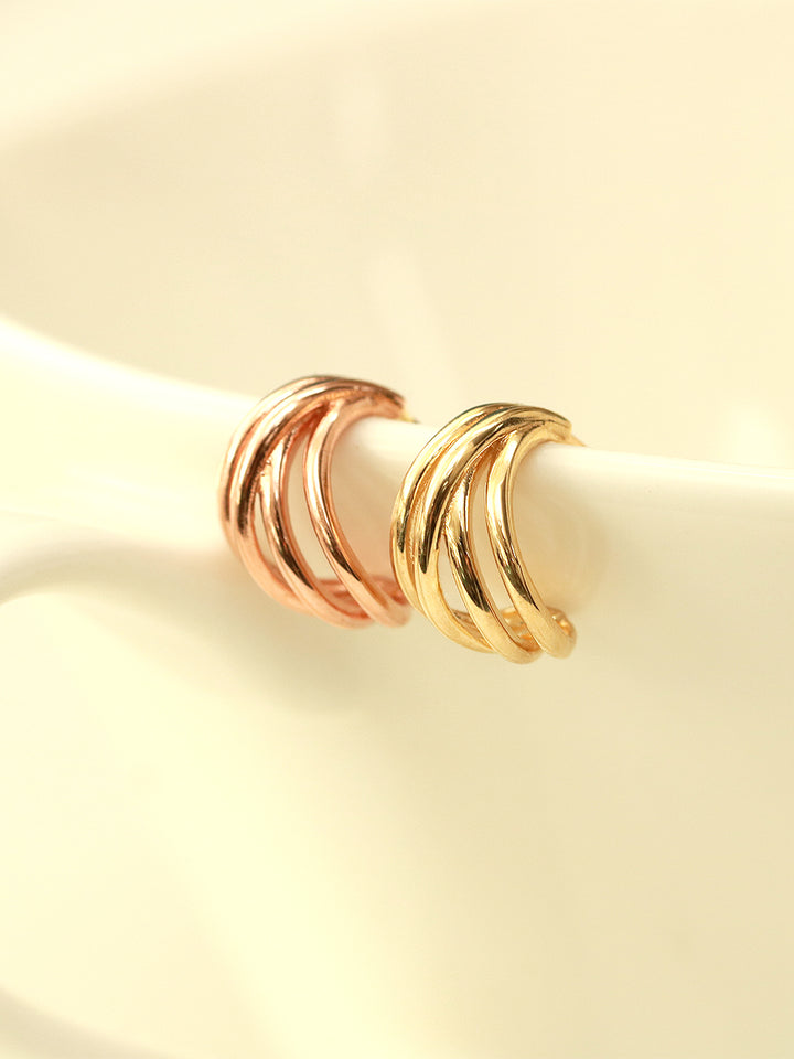 14K Gold 4 Line Cartilage Earring 20G