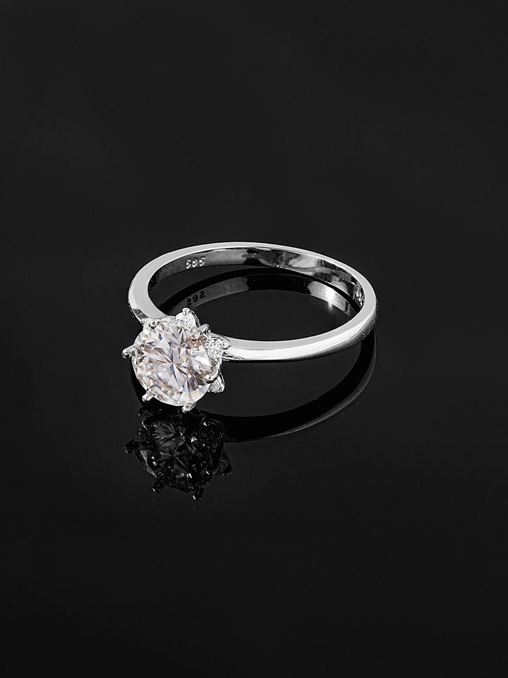 14K 18K Moissanite blossom Ring