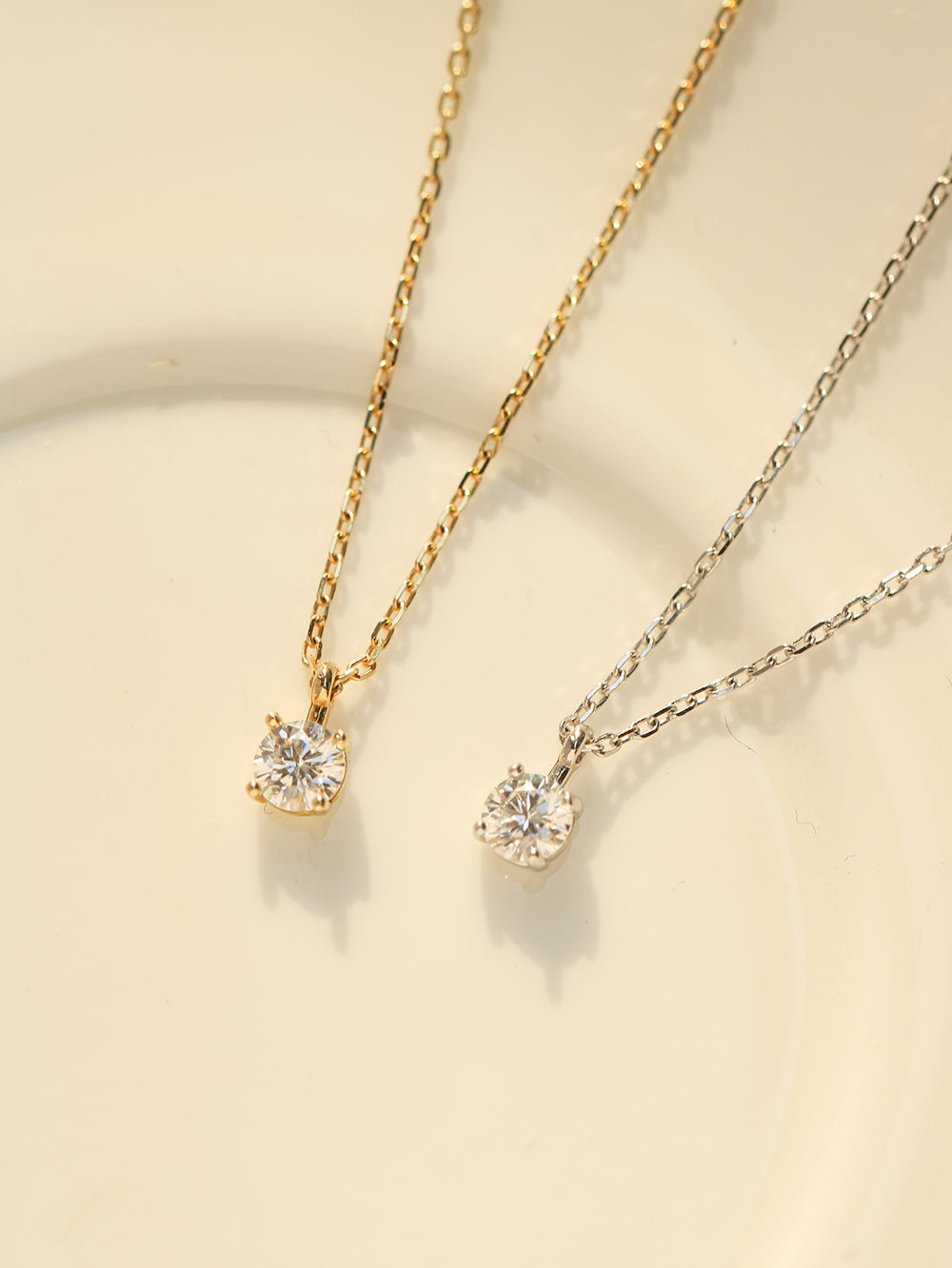 14K 18K Gold Moissanite 0.3 Karat Pendant and Necklace