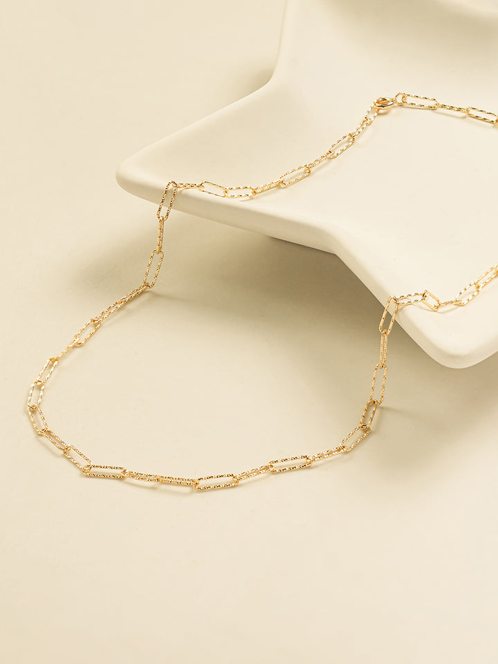 14K Gold Link Clip Chain Necklace