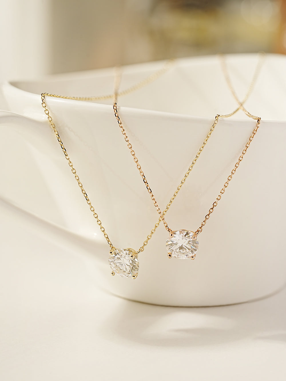 14K 18K Gold 2 Karat Moissanite Necklace