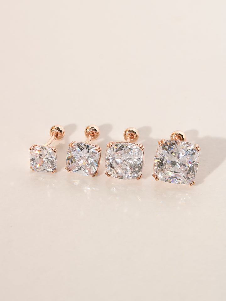 14K Gold Crystal Square Cartilage Earring 20G18G16G