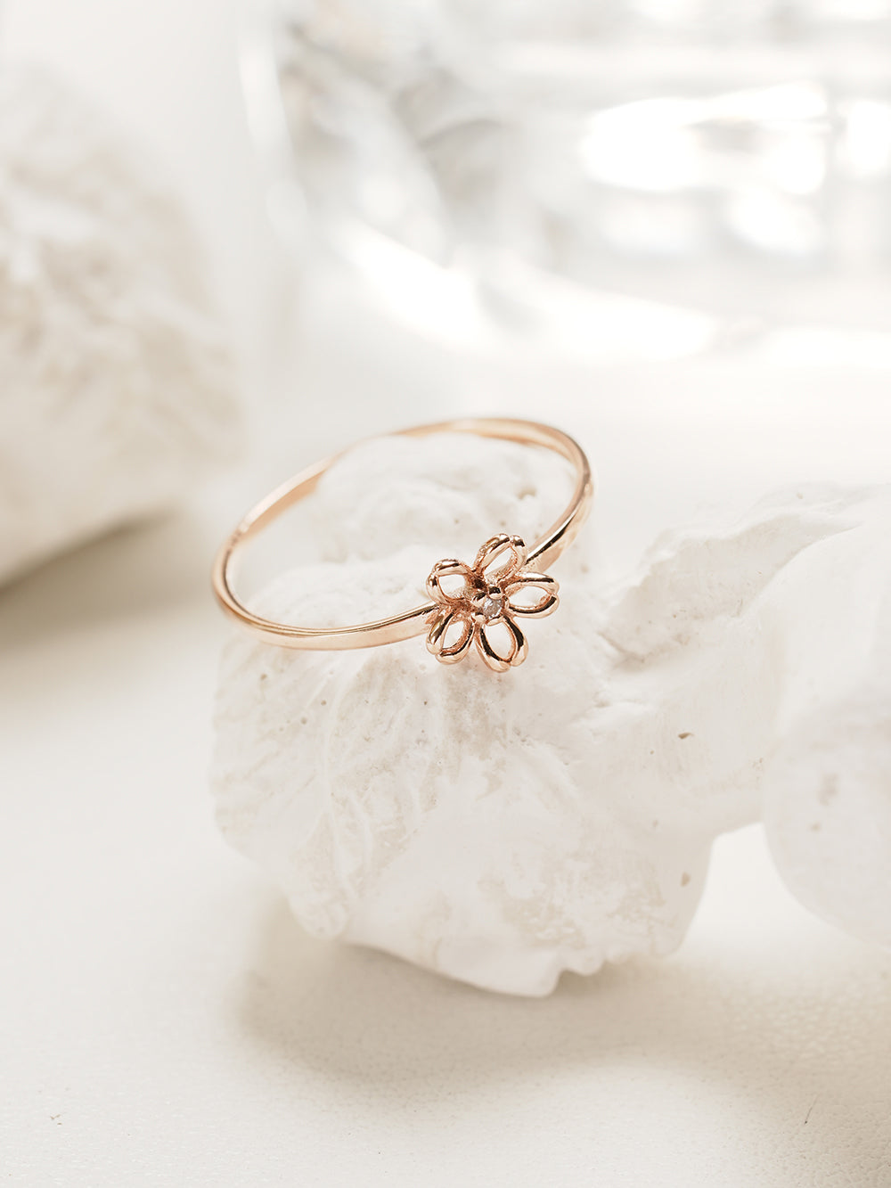 14K 18K Daisy Flower Layered Ring