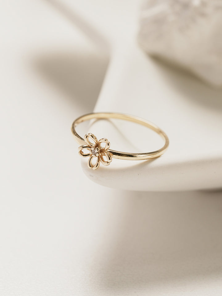 14K 18K Daisy Flower Layered Ring