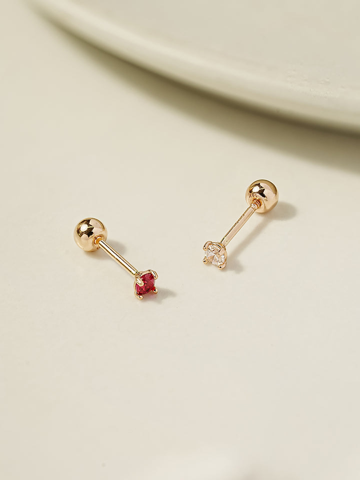 14K Gold Love Cubic Set Cartilage Earring 20G18G16G