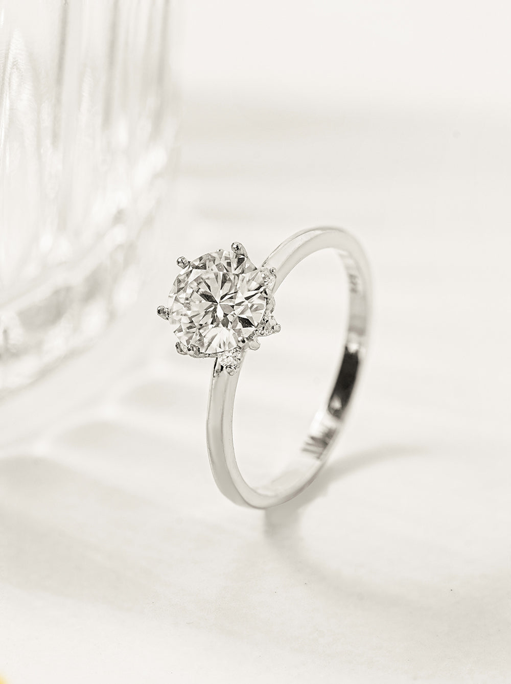 14K 18K Moissanite blossom Ring