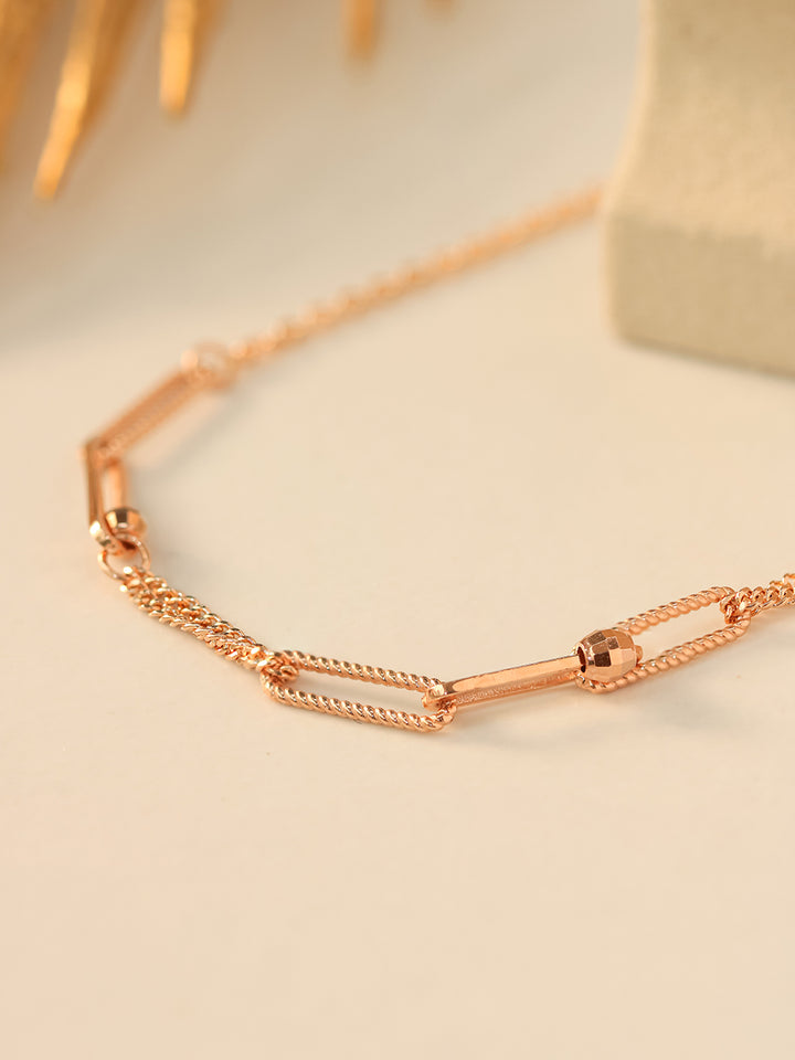 14K 18K Gold Cutting Ball Mixed Clip Chain Anklet