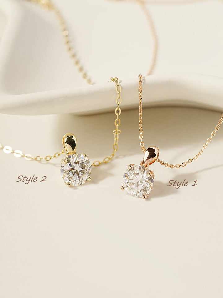 14K 18K Gold 2 Karat Moissanite Necklace