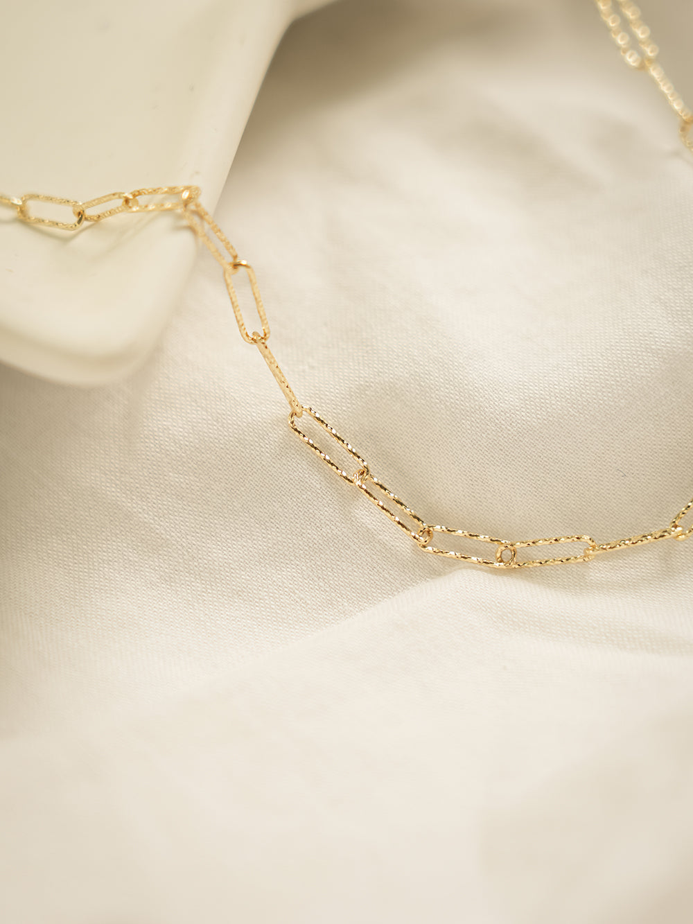 14K Gold Link Clip Chain Necklace