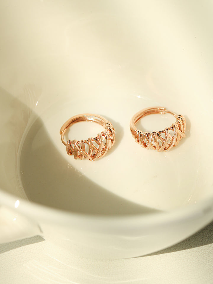 14K 18K Gold Mesh Cartilage Hoop Earring