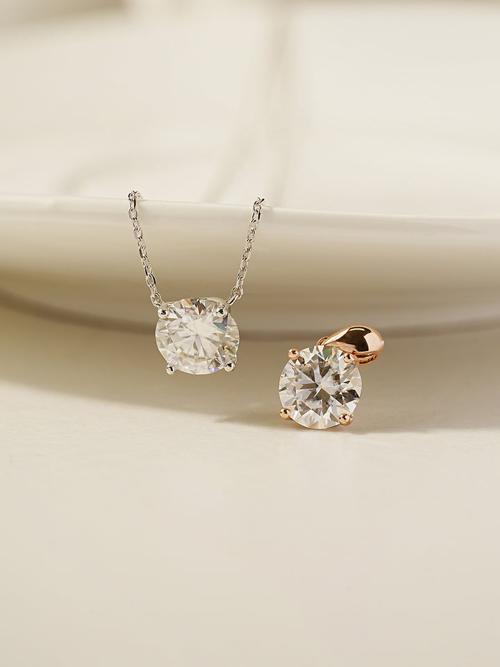 14K 18K Gold 2 Karat Moissanite Necklace