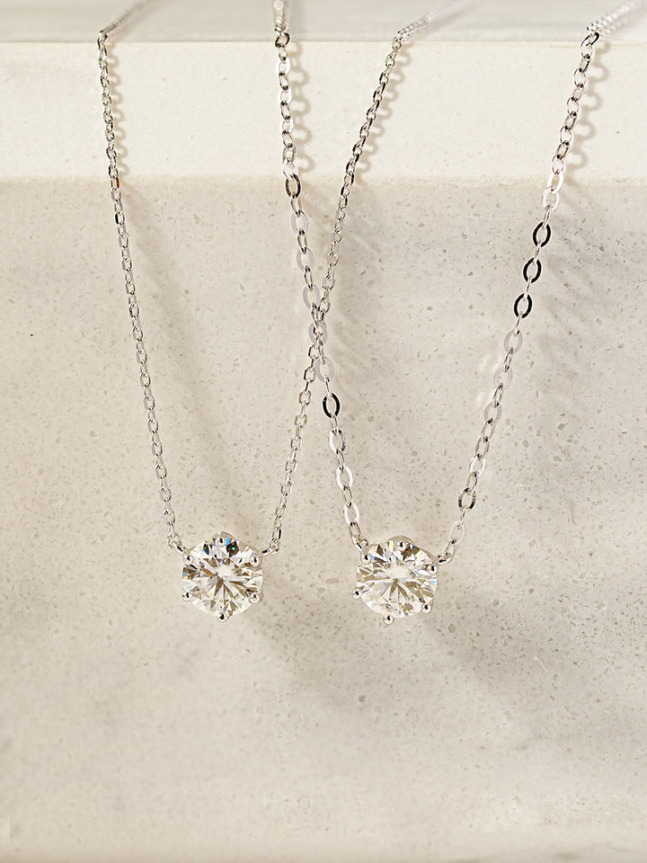 14K 18K Gold Moissanite Necklace