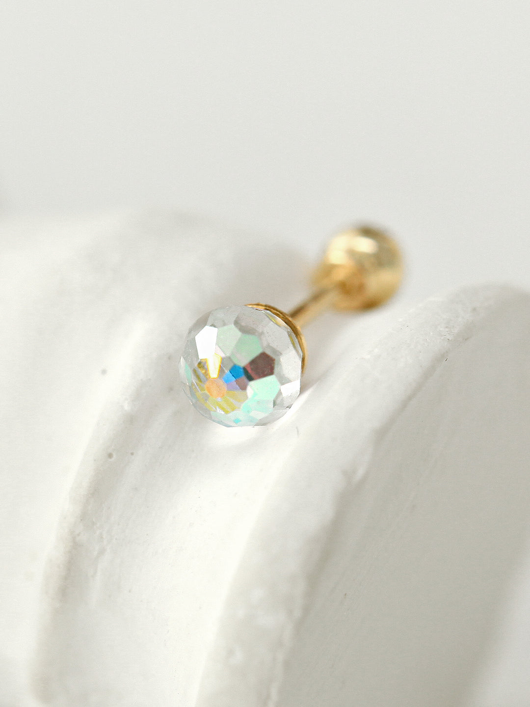 14K Gold Aurora Cartilage Earring 20g