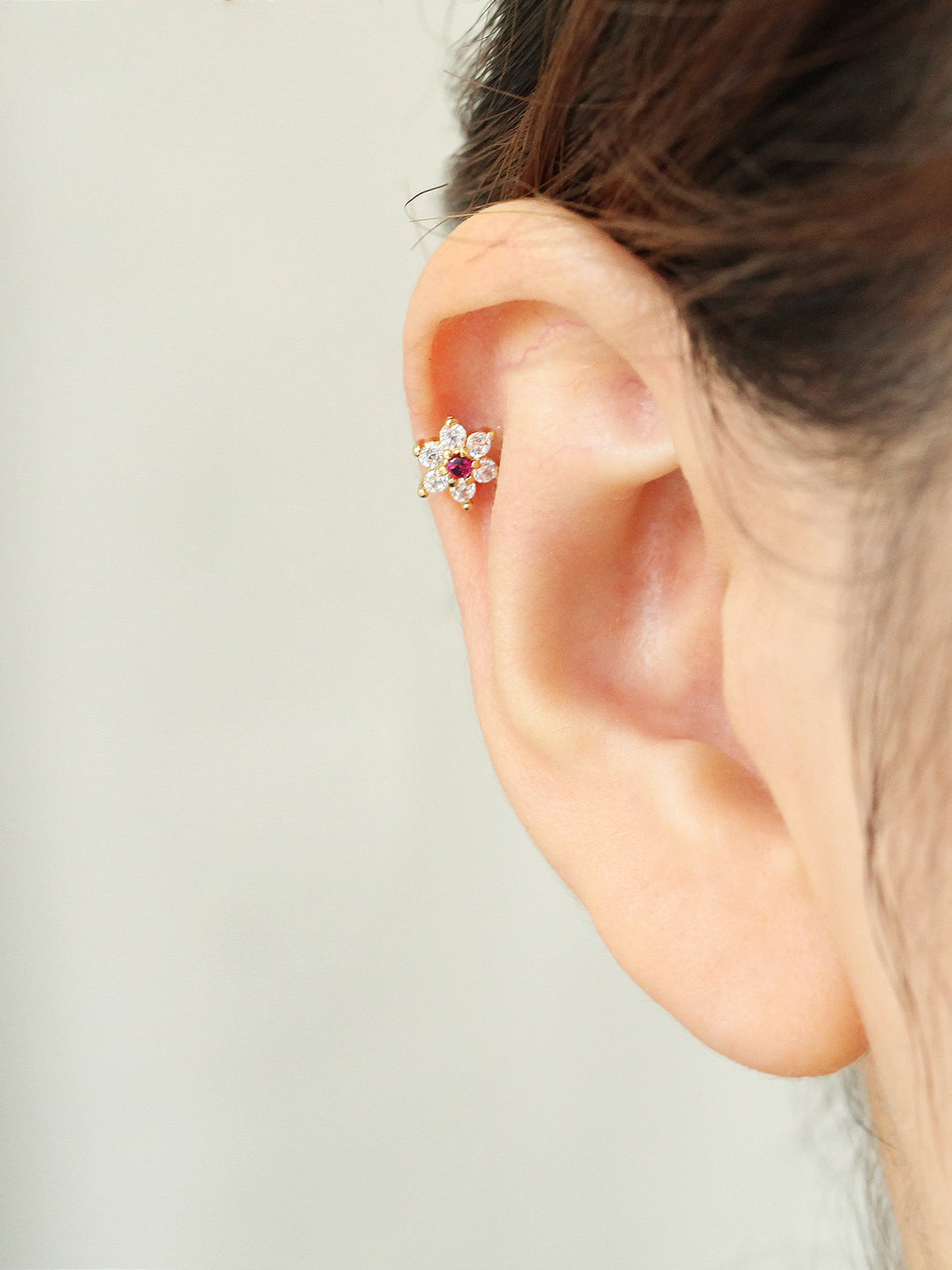 Lovely Flower Cartilage Earrings