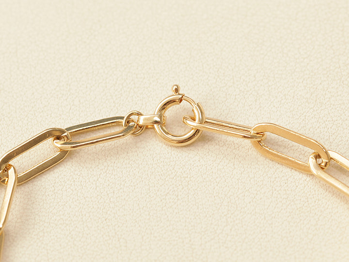 14K Gold Daily Clip Hollow Chain Bracelet (M)