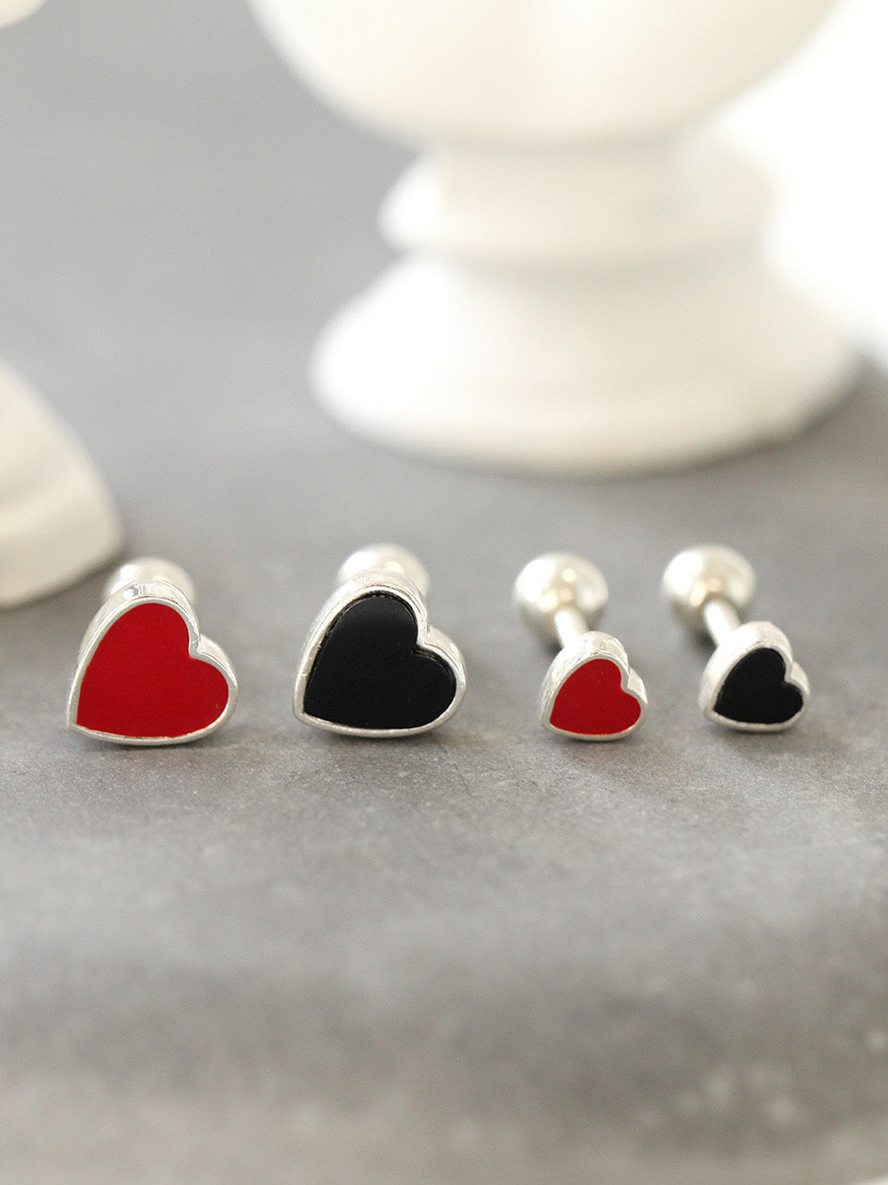 925 Silver Heart Cartilage Earring 16g