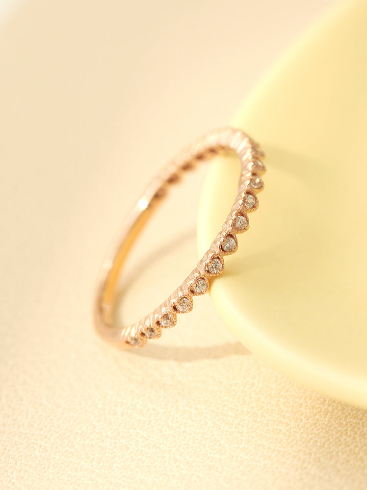 14K 18K Gold Mini Heart Cubic Ring