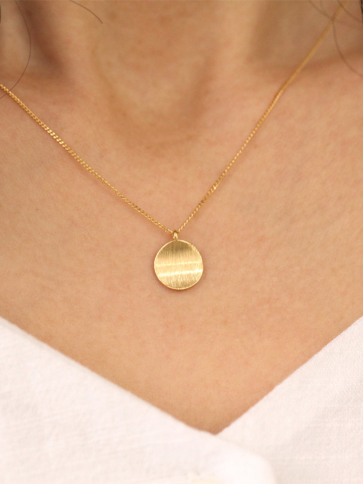 925 Silver Matt Coin Necklace