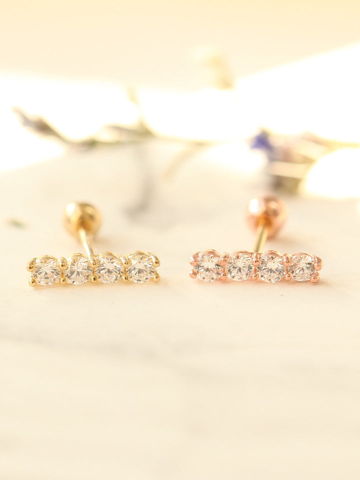 14K Gold Cubic Stick Cartilage earring 20g