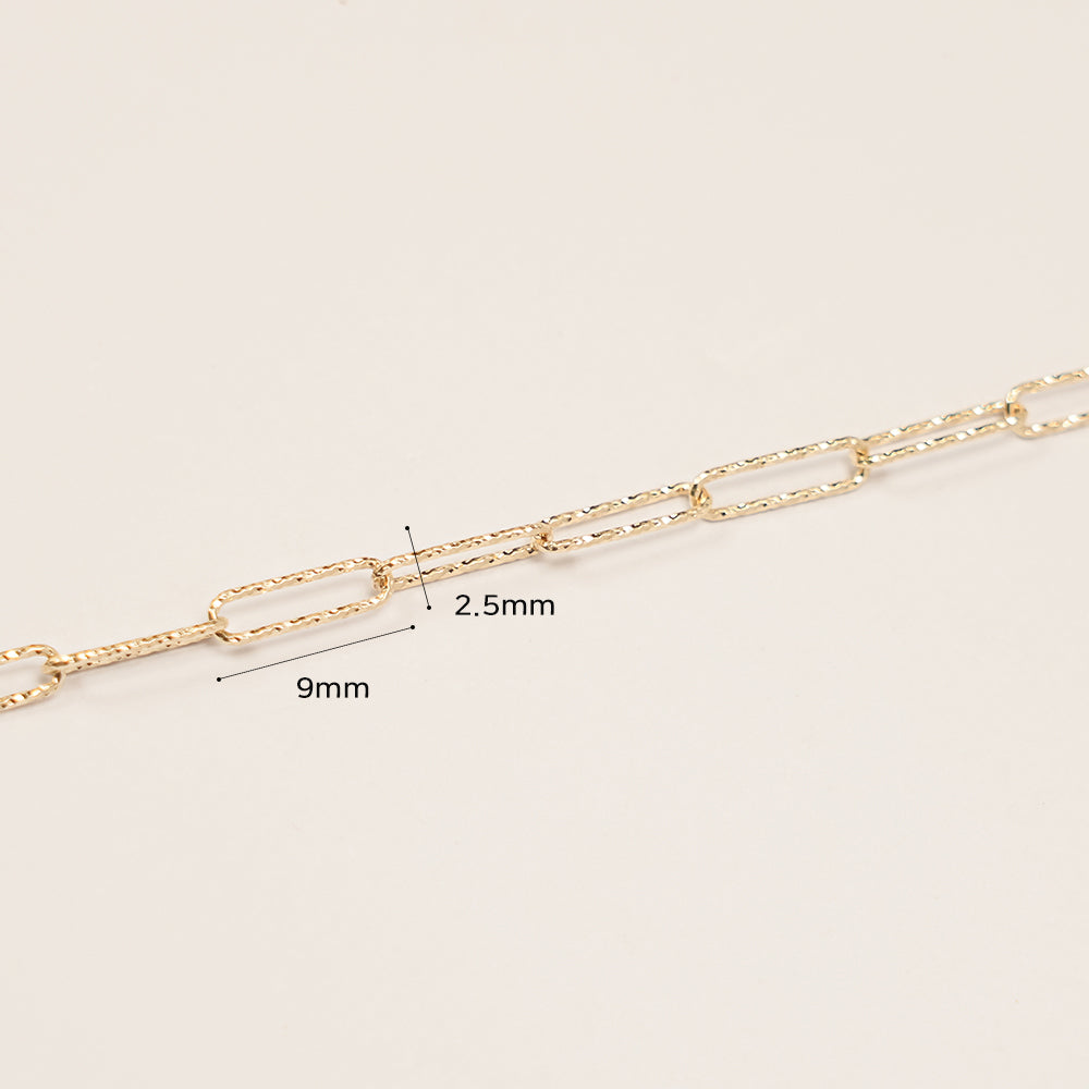 14K Gold Link Clip Chain Necklace