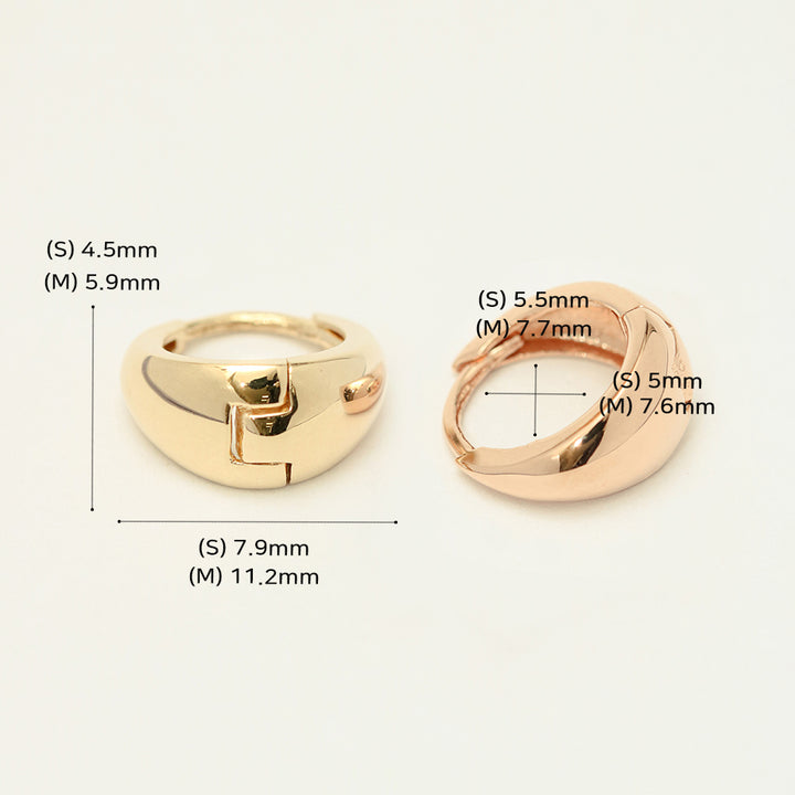 14K 18K Gold Concave Bowl Cartilage Hoop Earring