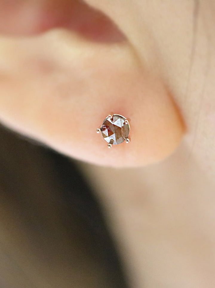 14K Gold Rough Diamond Cartilage Earring 4mm 18g