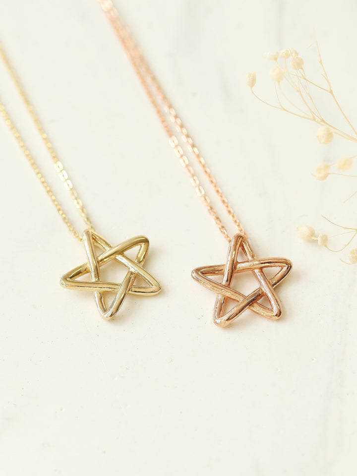 14K Gold Star Necklace