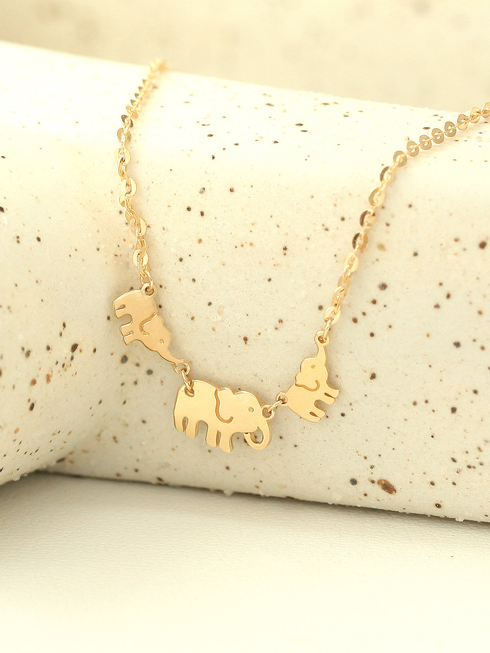 14K Gold Lucky Elephant Anklet Bracelet