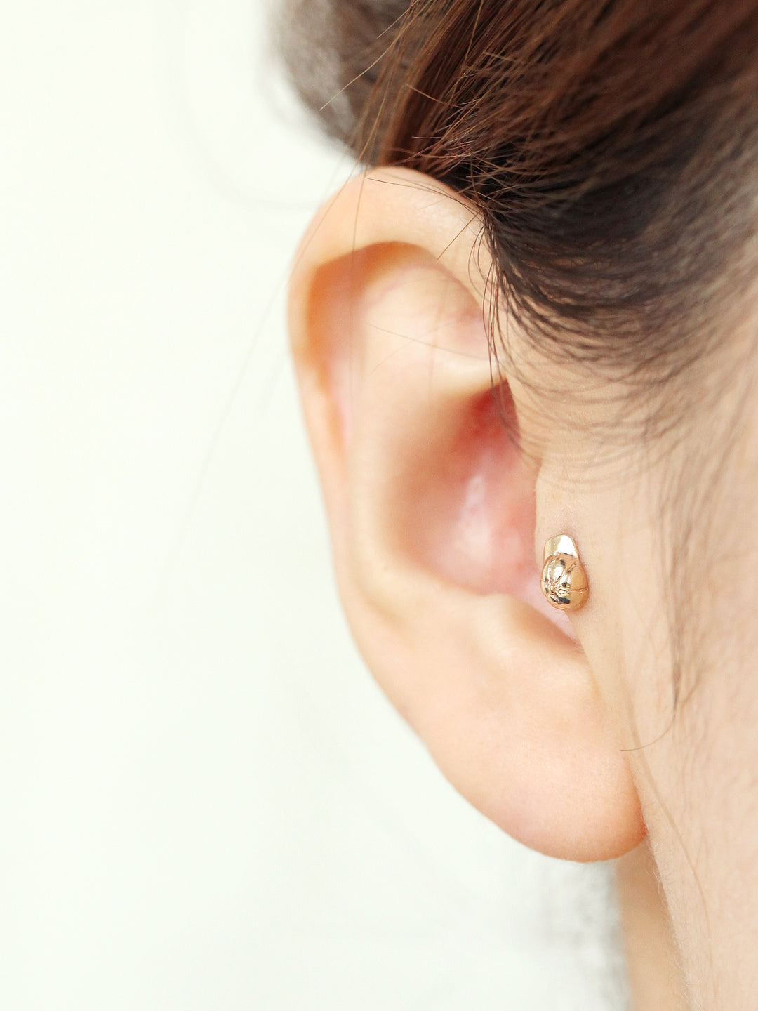 14K Gold Cap Cartilage Earring 18G16G